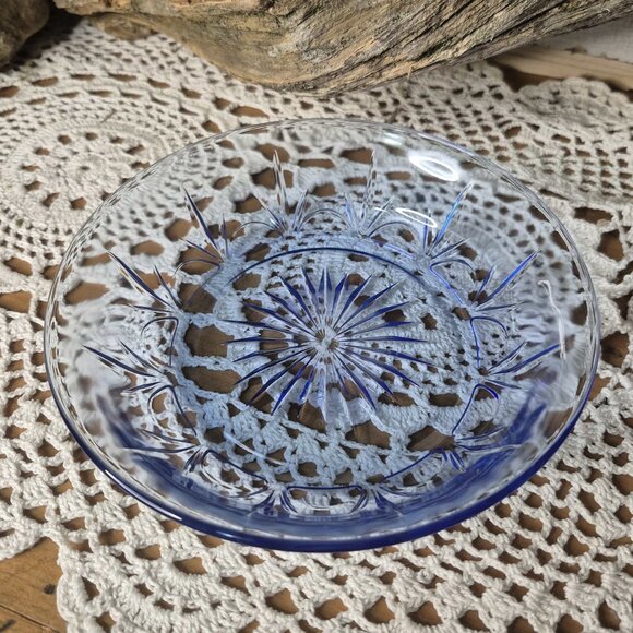 Set of 4 Avon American Blue Salad Bowls - Blue Glass - 80s Vintage - Picture 3 of 6